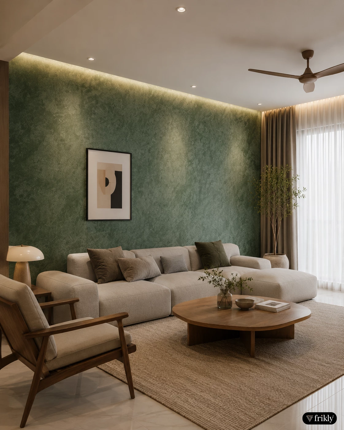 Luxury Ombre Gradient Laminate Living Room Feature Wall Design