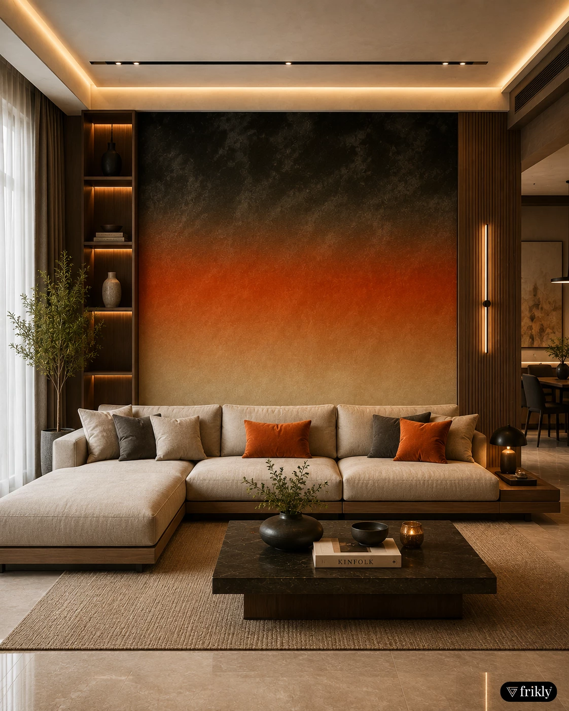 Luxury Ombre Gradient Laminate for Modern Living Room Feature Wall