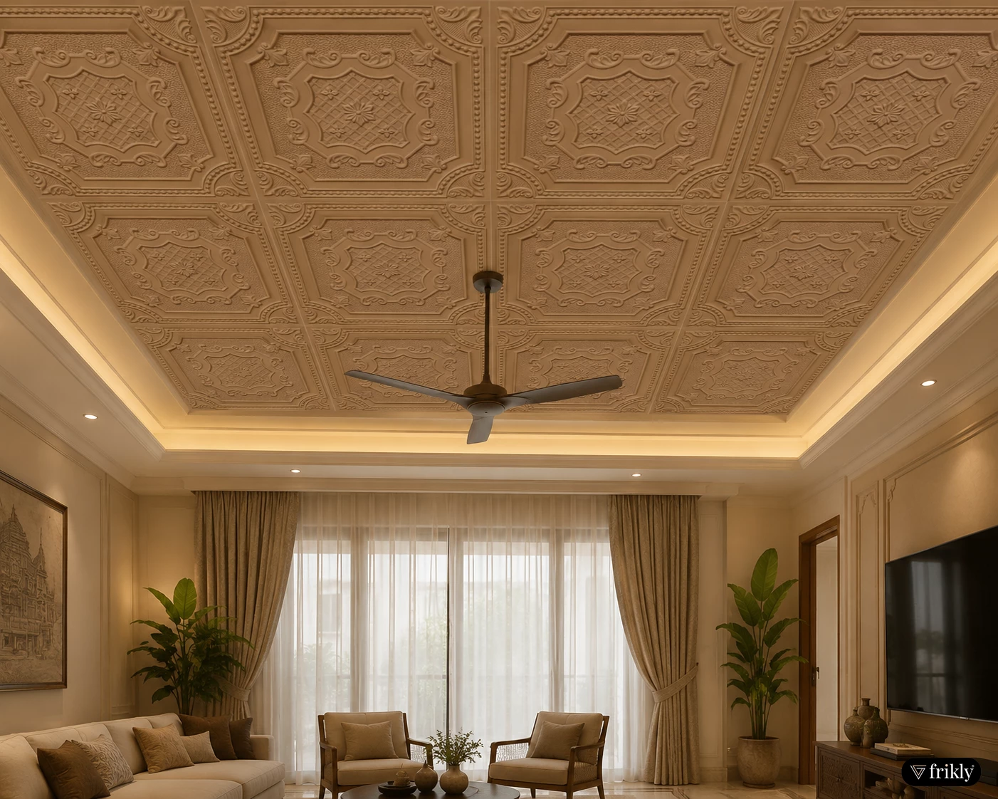 Luxury Designer Ceiling Wall Panel for Elegant Living Room False Ceiling