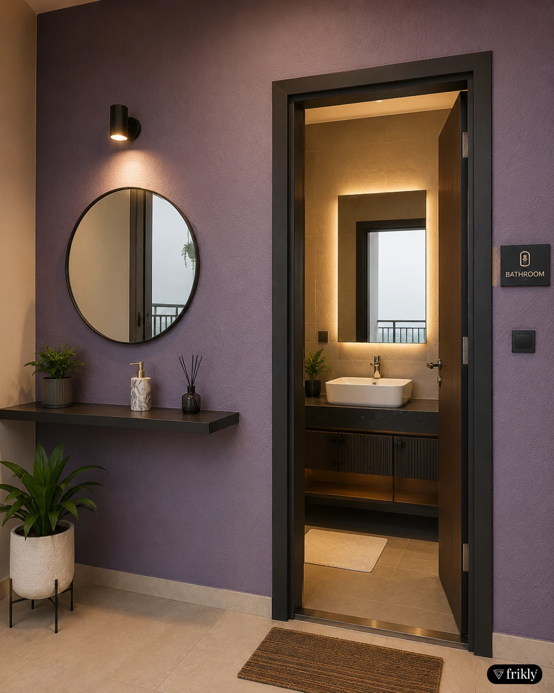 Leather Finish Laminates for Modern Bathroom Walls
