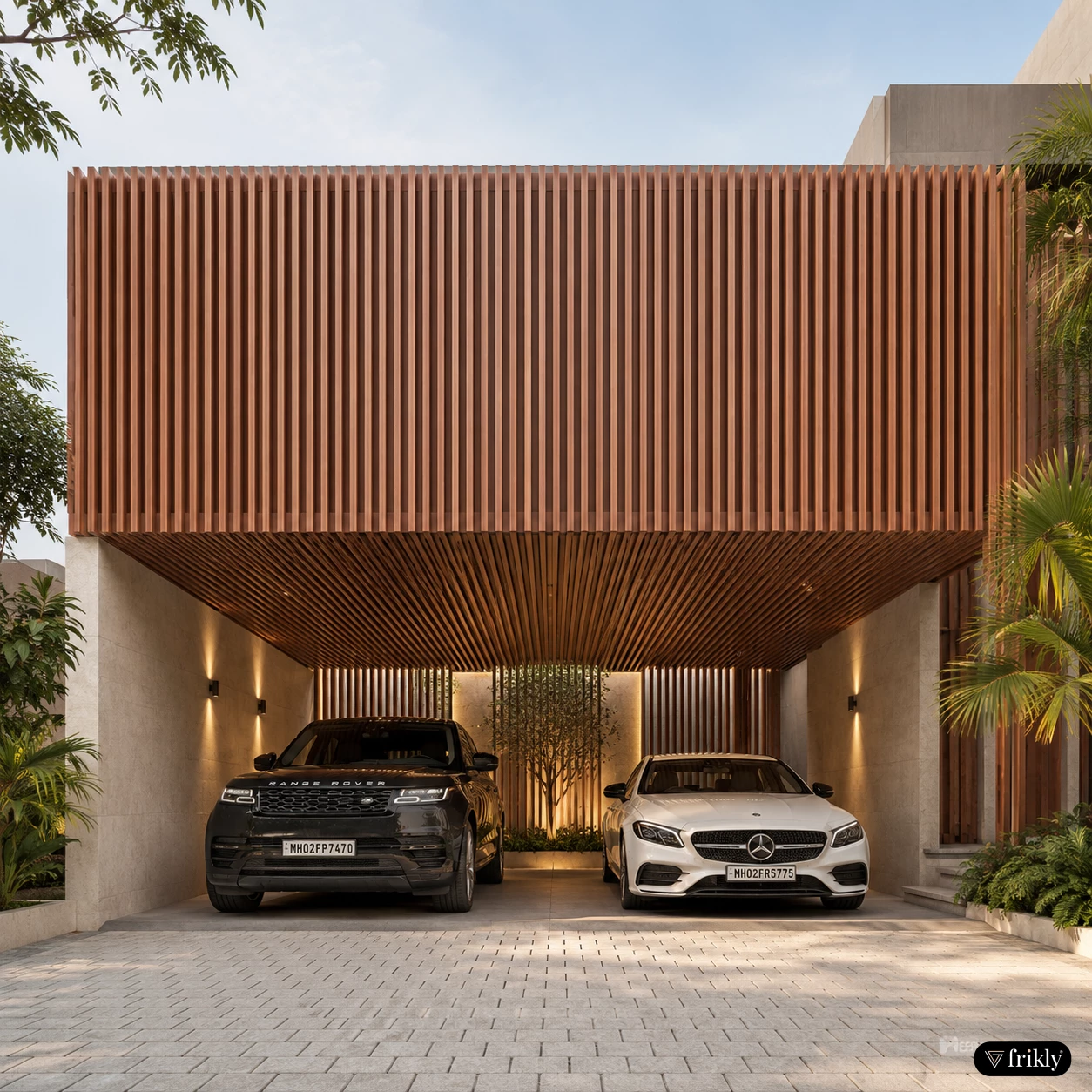 Louvers Panel & Planks for Modern Parking Area Design