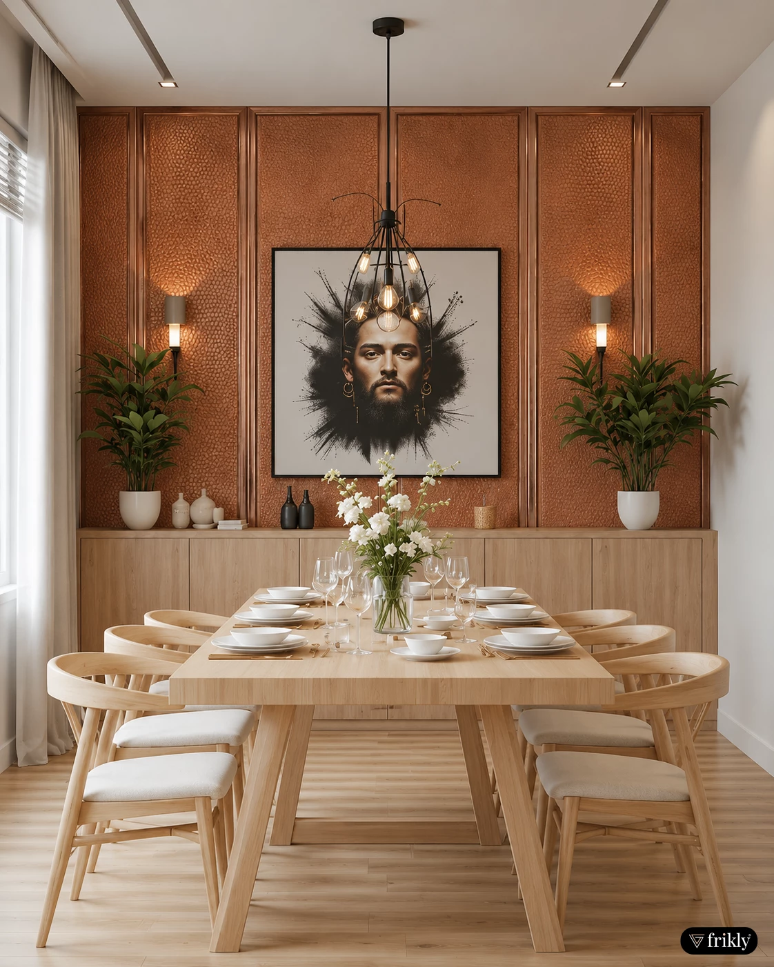 Luxury PVC Wall Panel Louvers for Modern Dining Room Feature Wall