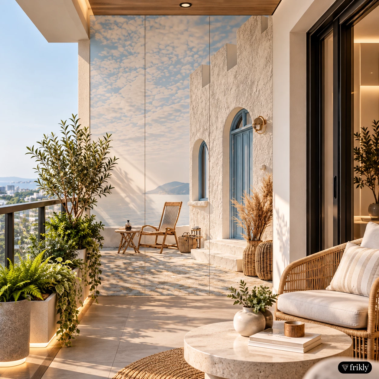 Boho Laminate Design for a Stylish Balcony Wall
