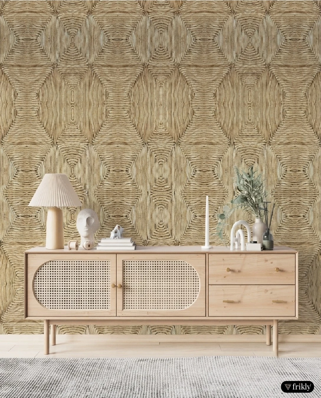 Cane Laminate Accent Cabinet Design for Modern Interiors