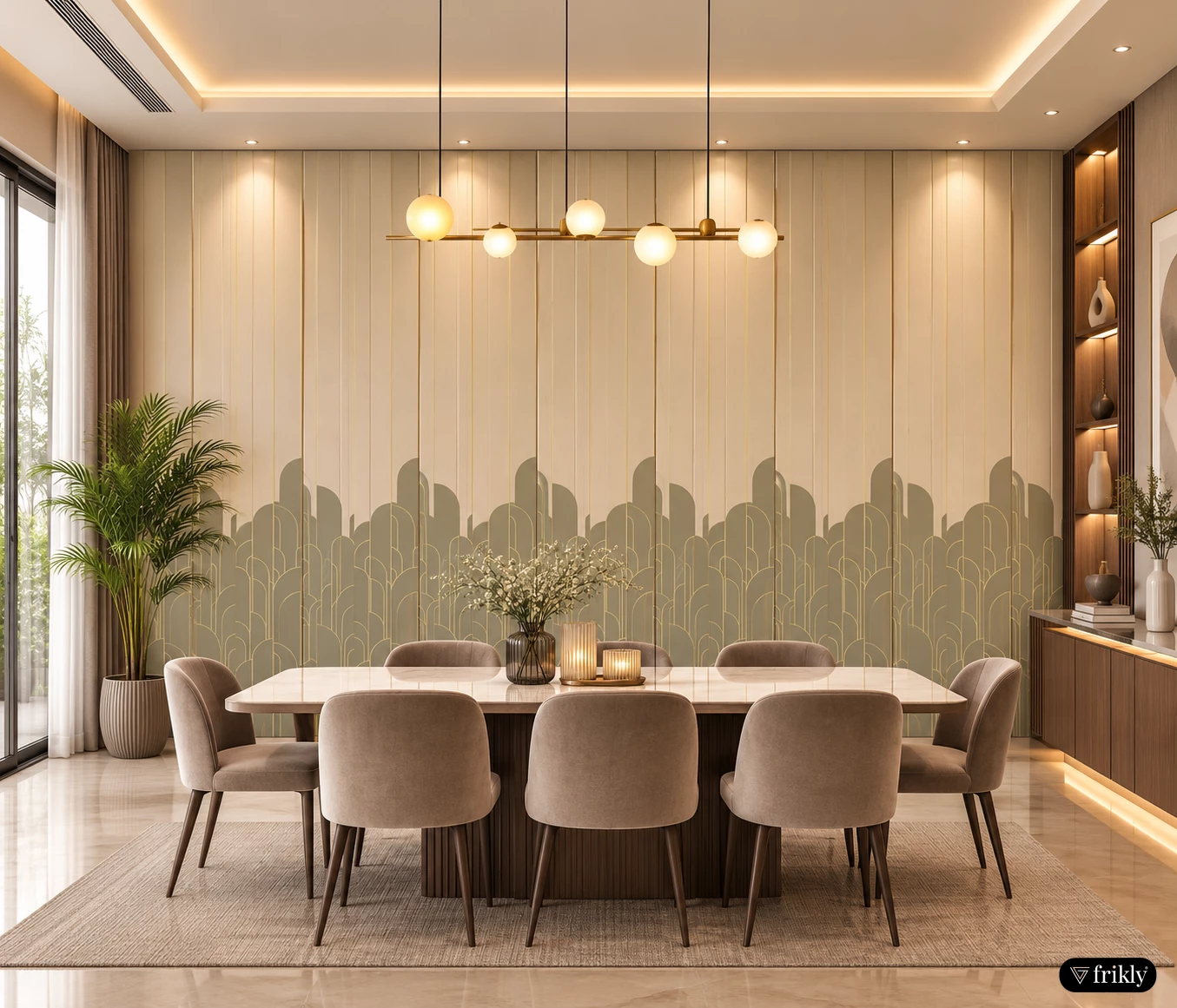 Luxury Engraved Acrylic Wall Panel Laminate for Modern Dining Room Interior