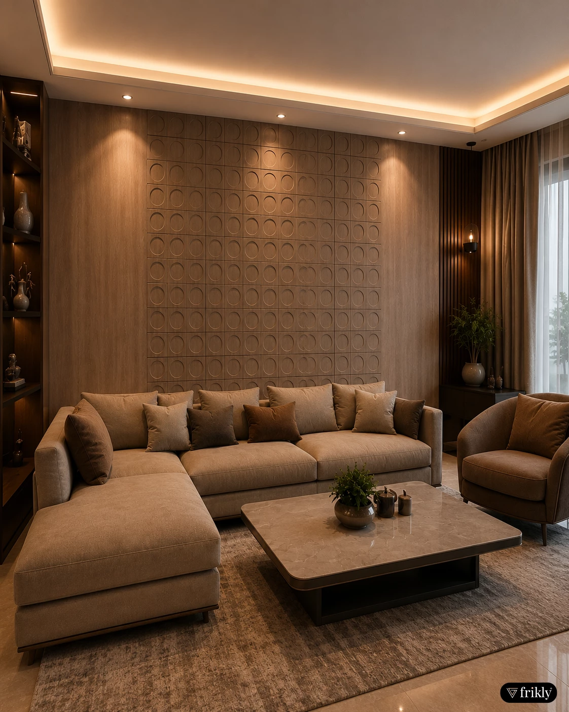 Pre-Finished Ready-to-Install Decorative Wall Panel for Living Room | Modern Feature Wall Design