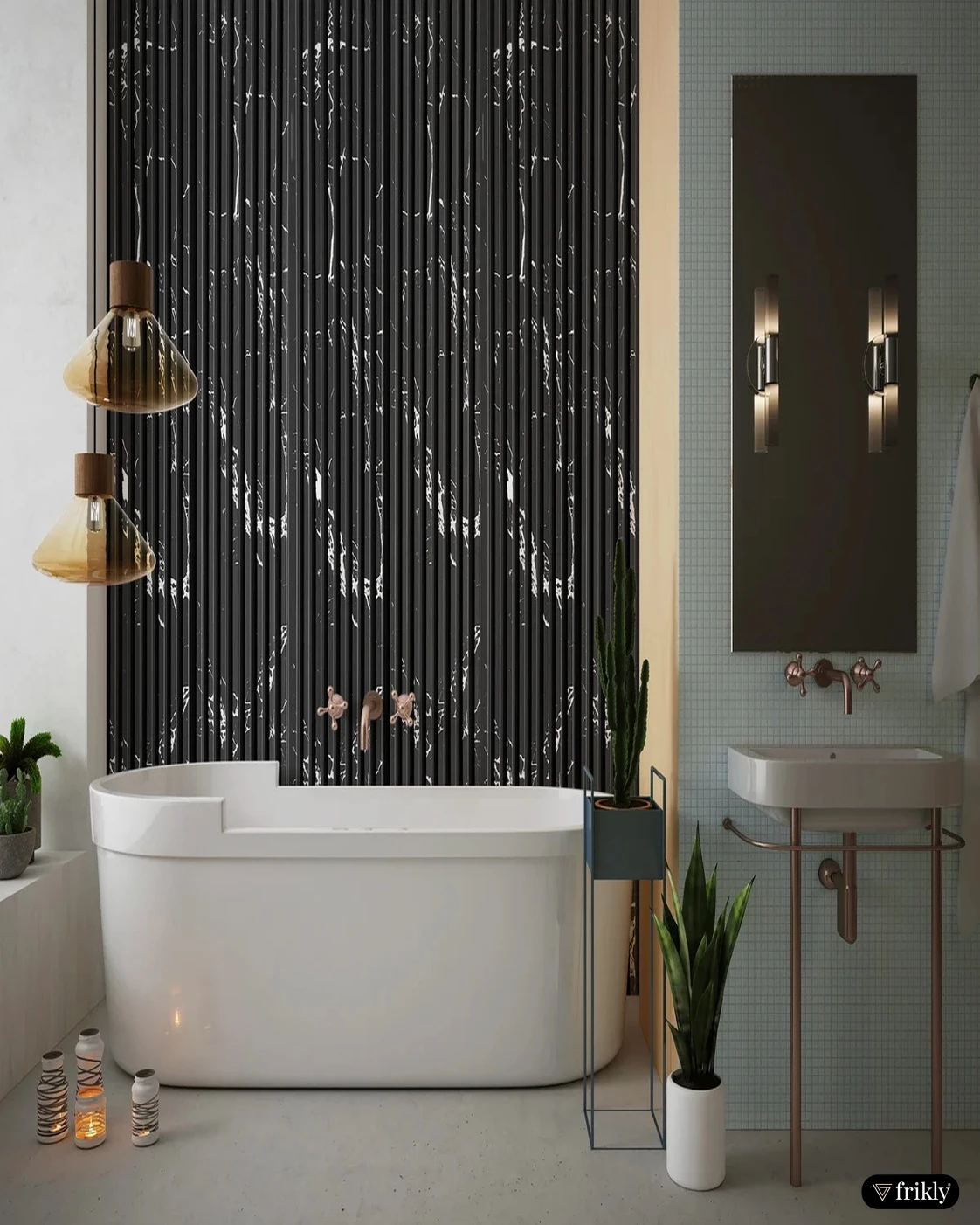 Marbelite PVC Wall Panel Louvers for Modern Bathroom Interiors