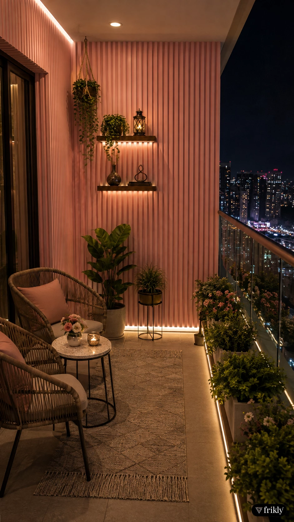 Twin Louvers & Laminates for Stylish Modern Balcony Wall