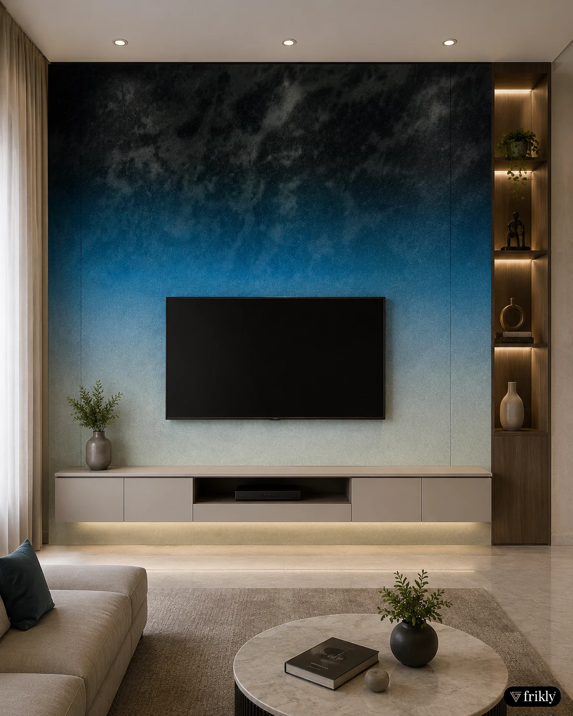 Luxury Ombre Gradient Laminate for Modern TV Wall Panel Design