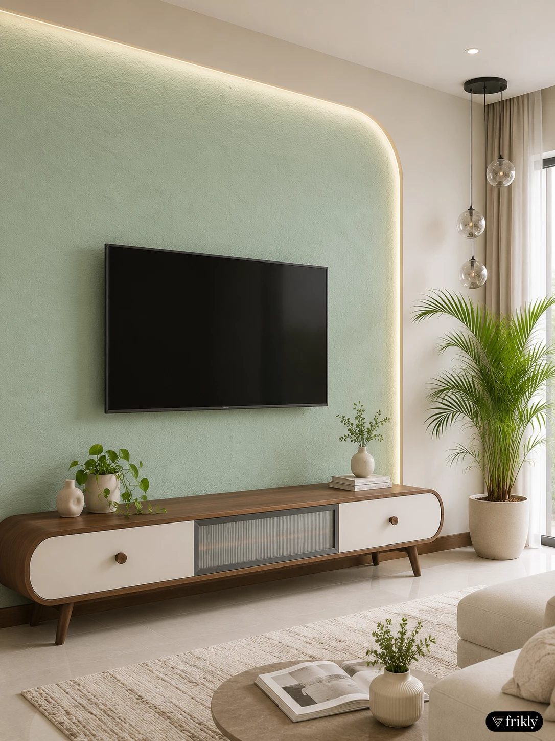 Designer's Choice Textured Laminate TV Unit Design for Modern Living Room