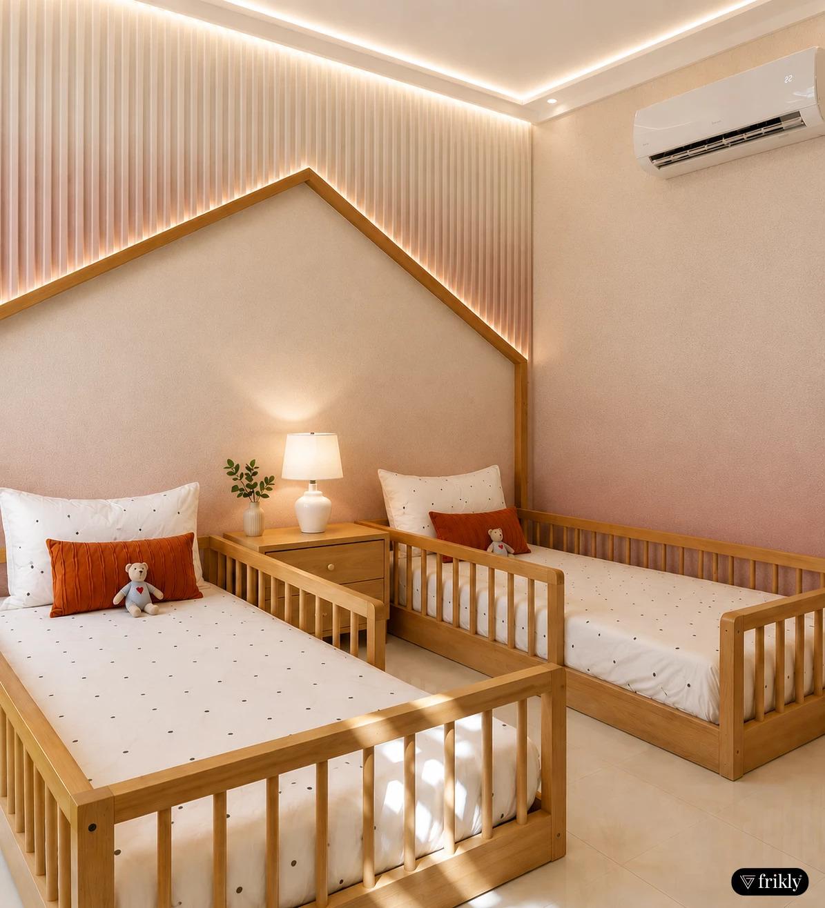 Luxury Kids Room with Gradient Laminate & Matching Fluted Louvers