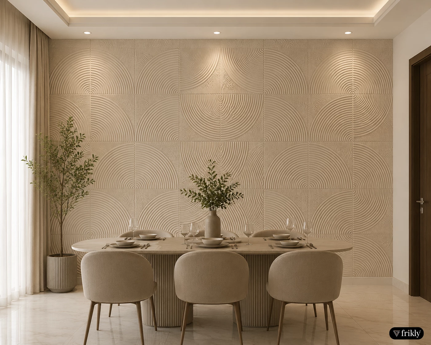Modern Self-Adhesive 3D PVC Wall Panel for Elegant Dining Room Accent Walls