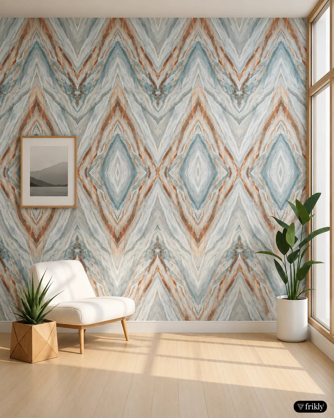 Marble Stone Laminates for an Elegant Living Room Wall