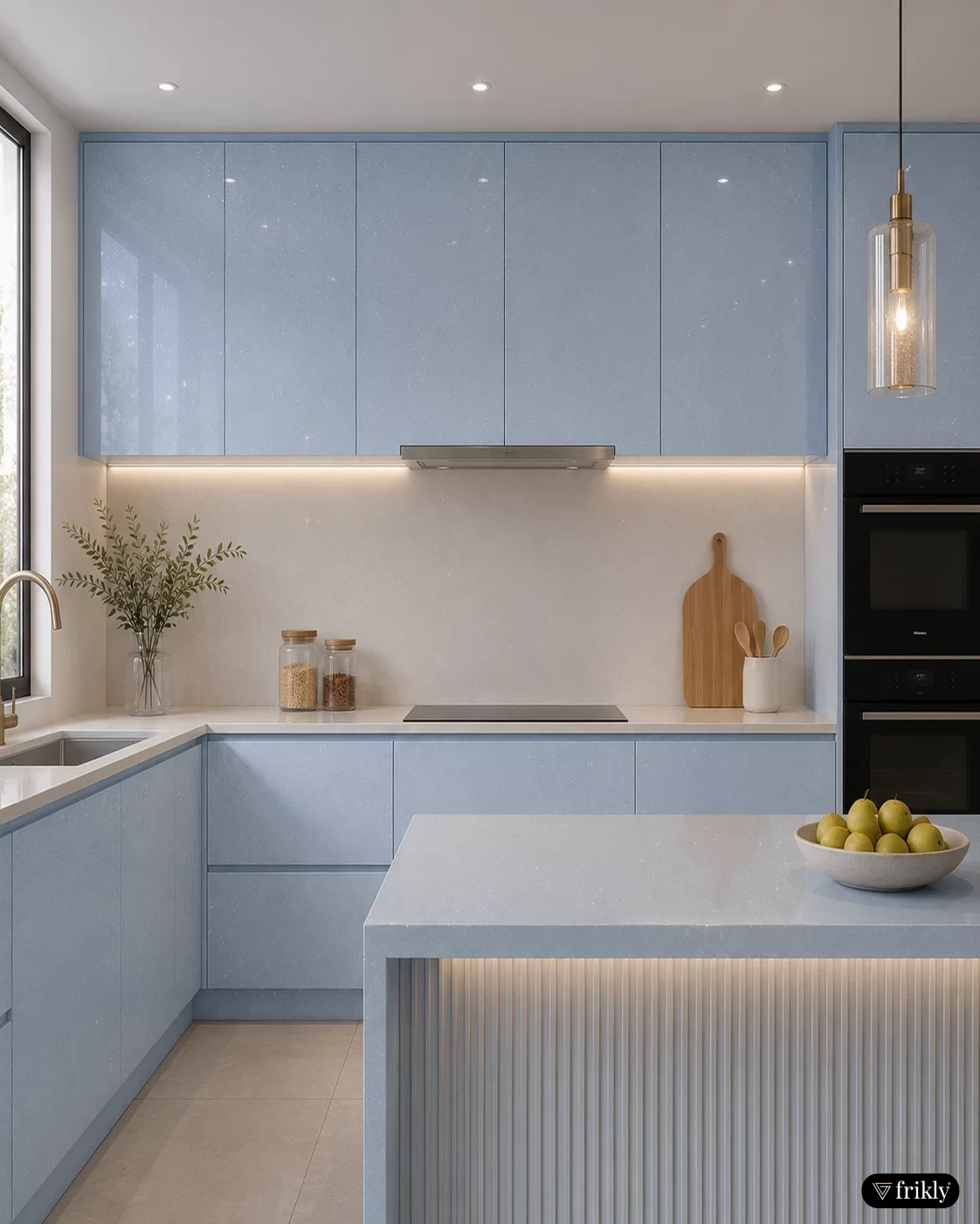 Curvolam Sparkle Glossy Finish Bendable Laminates for Modern Kitchen