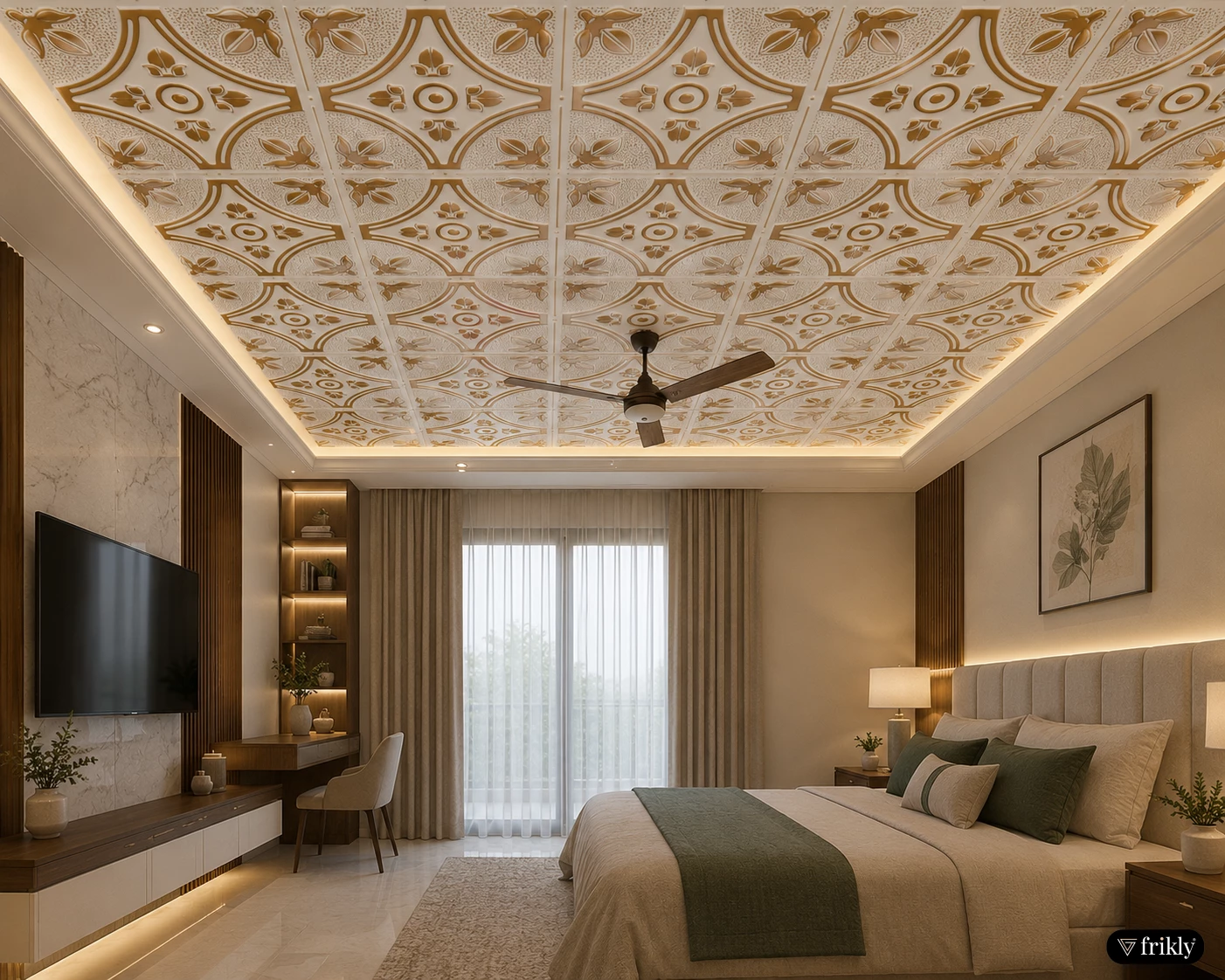 Luxury Designer Ceiling & Wall Panel for Elegant Bedroom Ceiling Designs