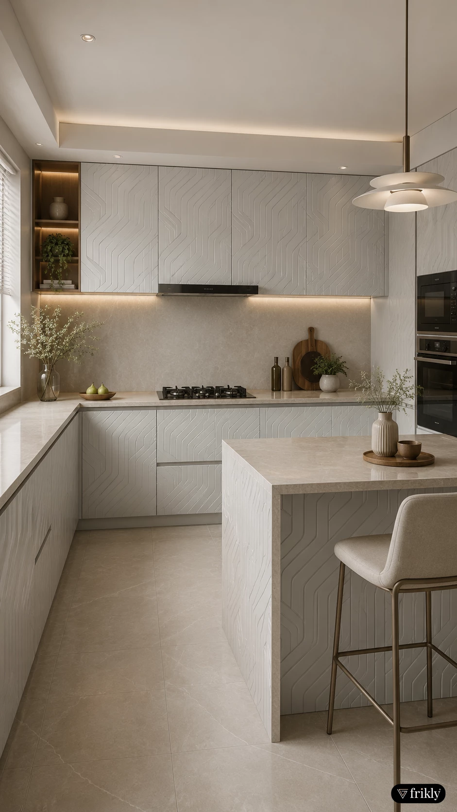 Luxury Modern Kitchen Design with Liquid Metal Sheet