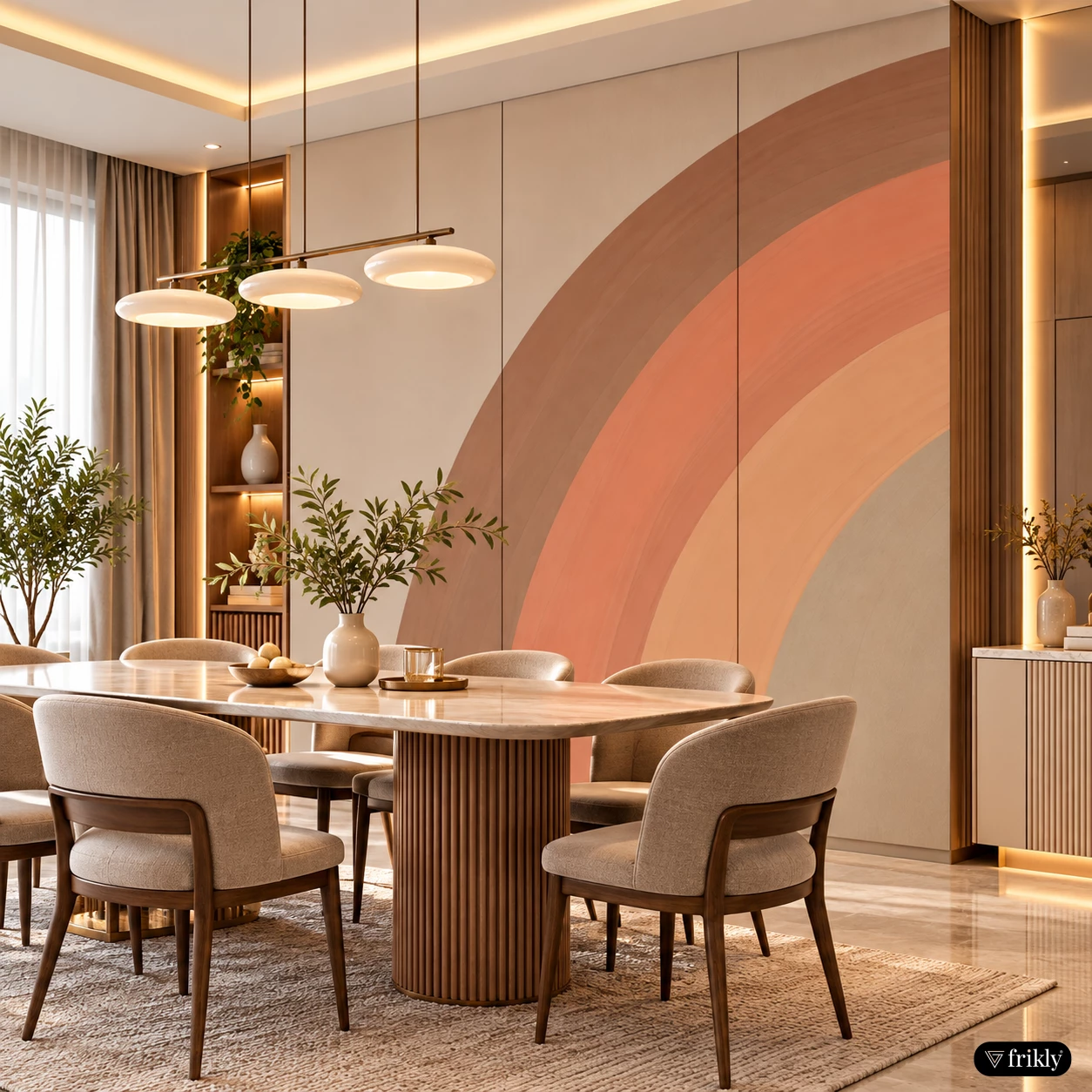 Boho Laminate Design for a Stylish Dining Room Wall