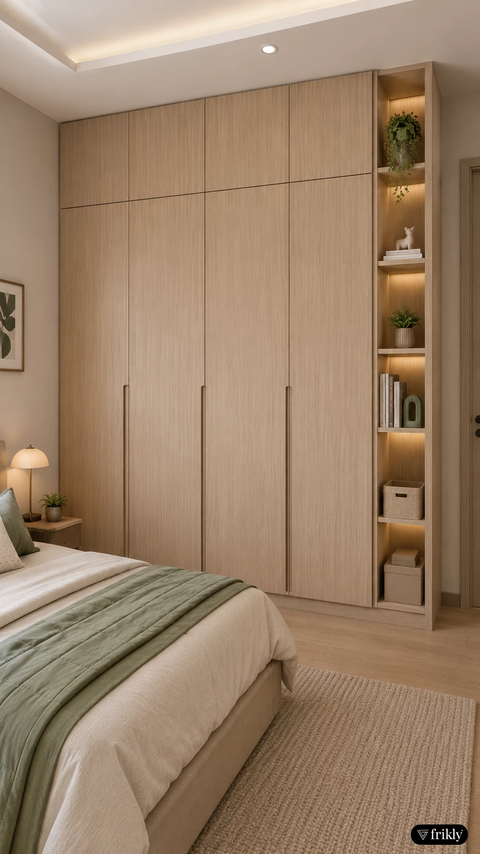 Modern Wooden Laminate Wardrobe Design with Siberian Pine Finish