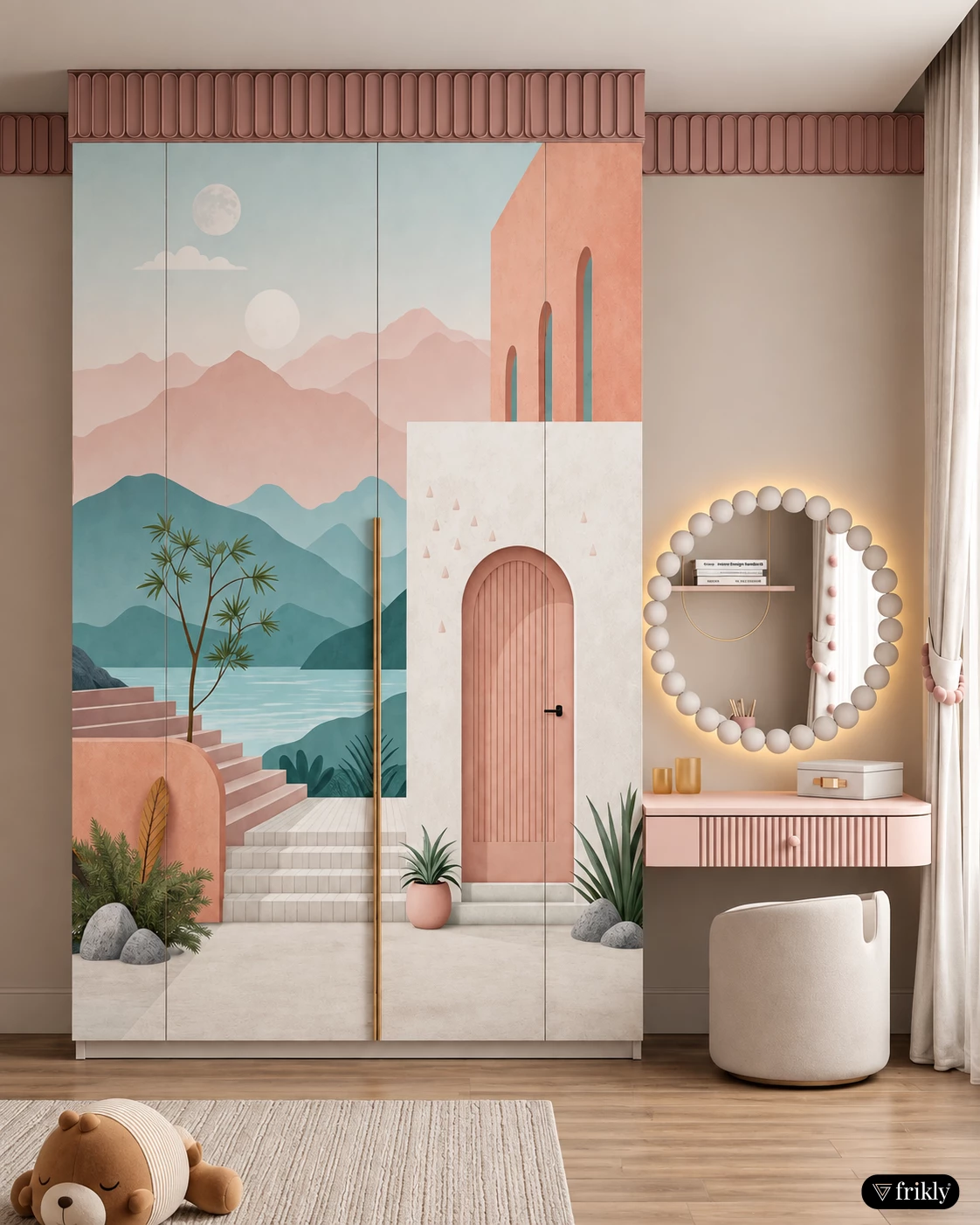 Boho Laminates on Kids Room Wardrobe for a Playful Interior
