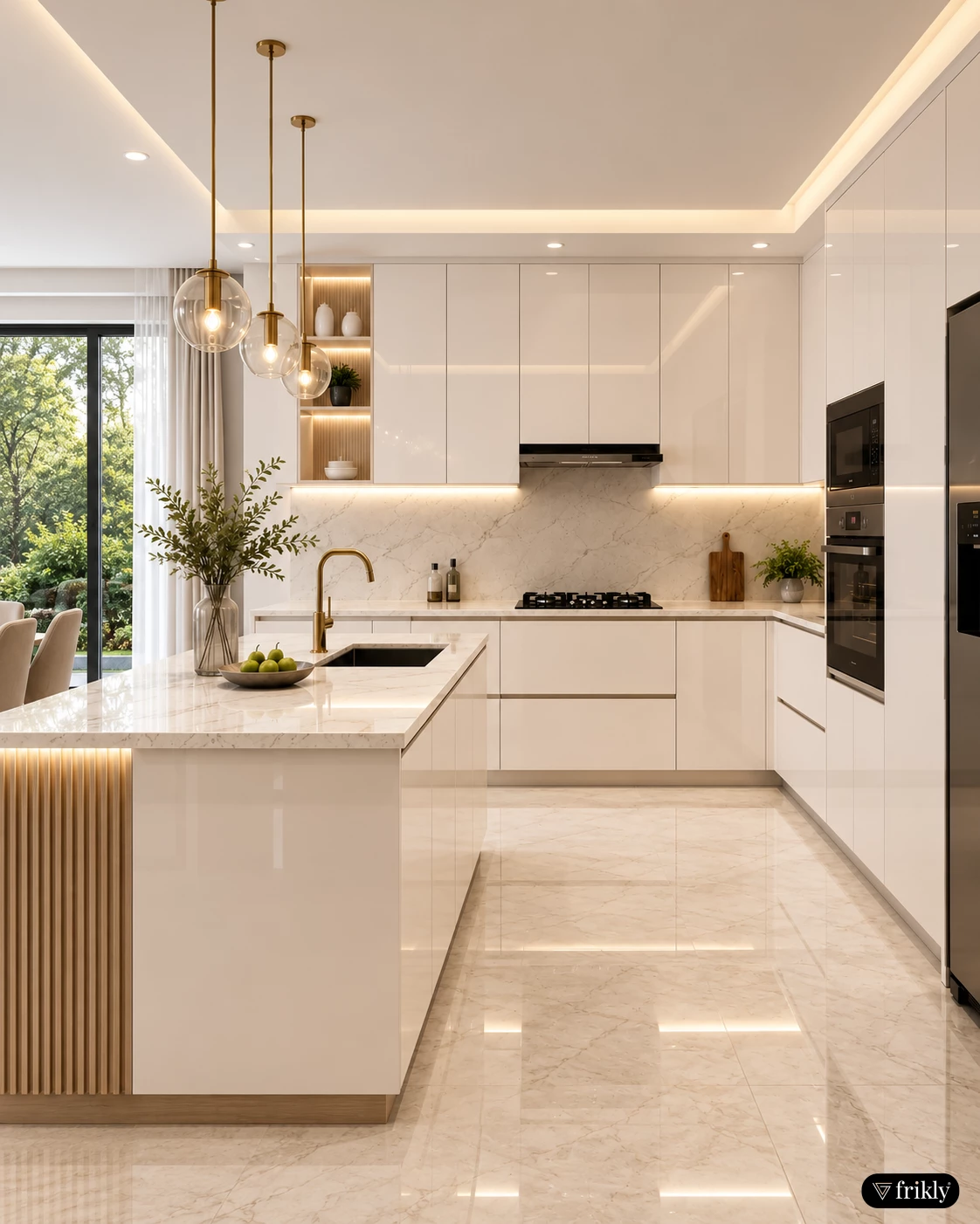 Modern Glossy Acrylic Laminates Kitchen Interior Design
