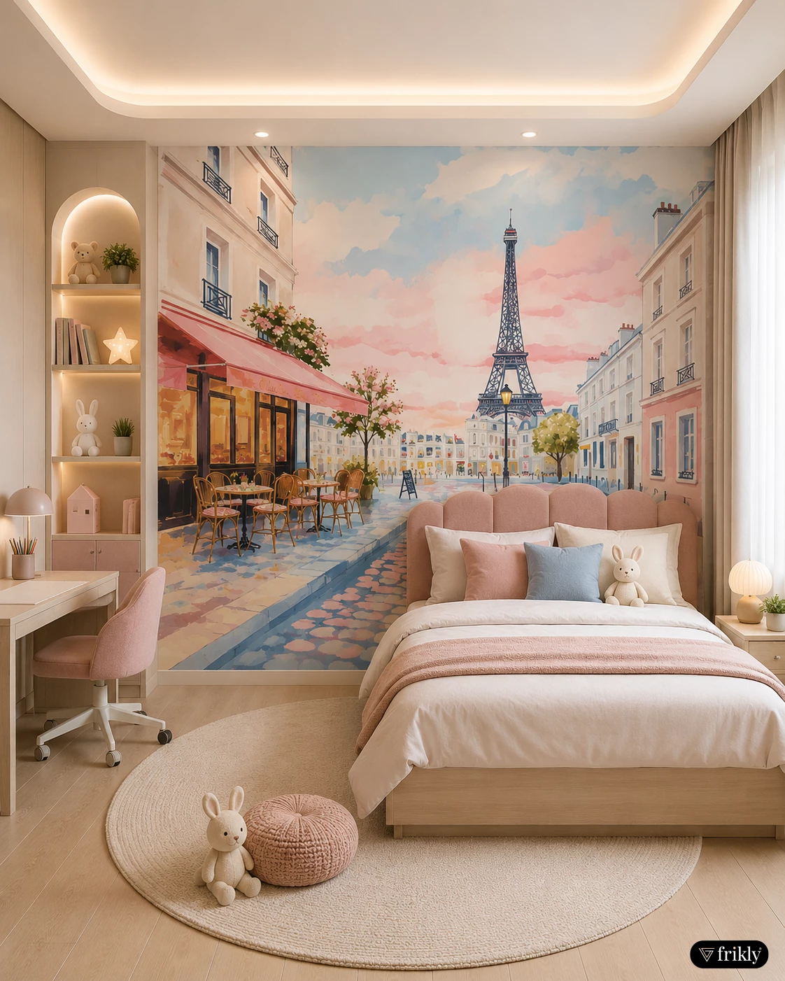Dreamy Kids Room Design with Boho Laminates | Paris Theme Bedroom Interior