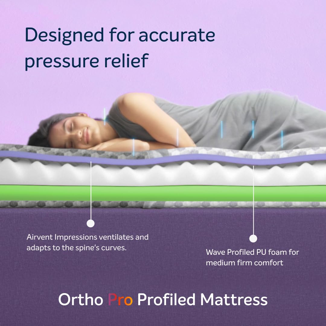 Sleepwell Ortho PRO Profiled Foam 8 inch Double Bed Size, Impressions