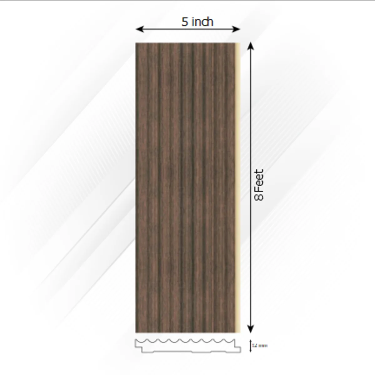 Ventura Decorative Louvers Panel/Planks 8 Feet * 5 Inch - WAVE 7605