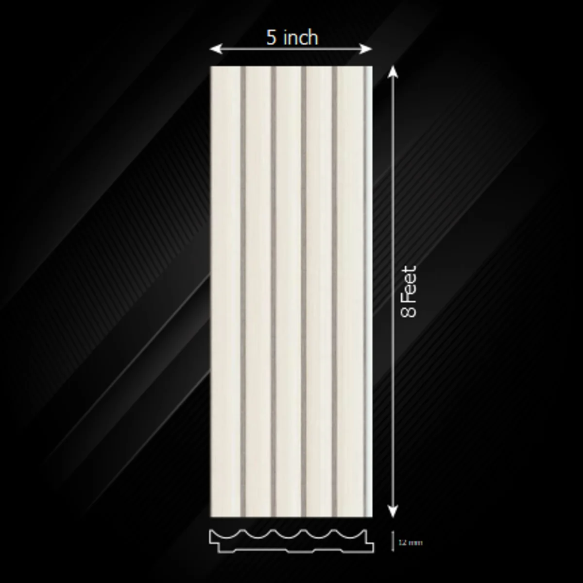Ventura Decorative Louvers Panel/Planks 8 Feet * 5 Inch - SONATA 7701