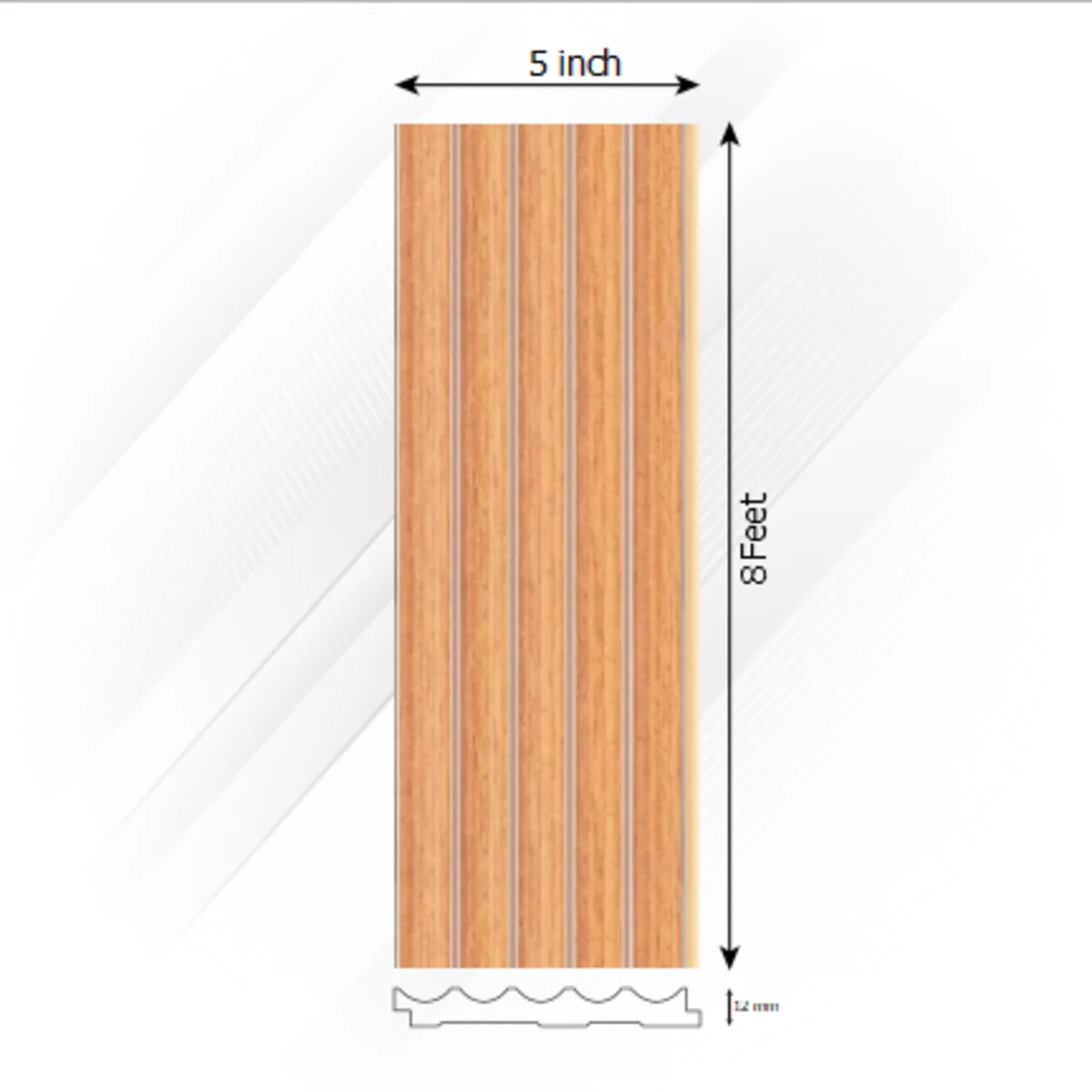 Ventura Decorative Louvers Panel/Planks 8 Feet * 5 Inch - SONATA 7702