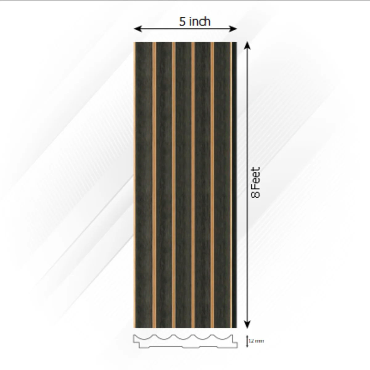 Ventura Decorative Louvers Panel/Planks 8 Feet * 5 Inch - SONATA 7703