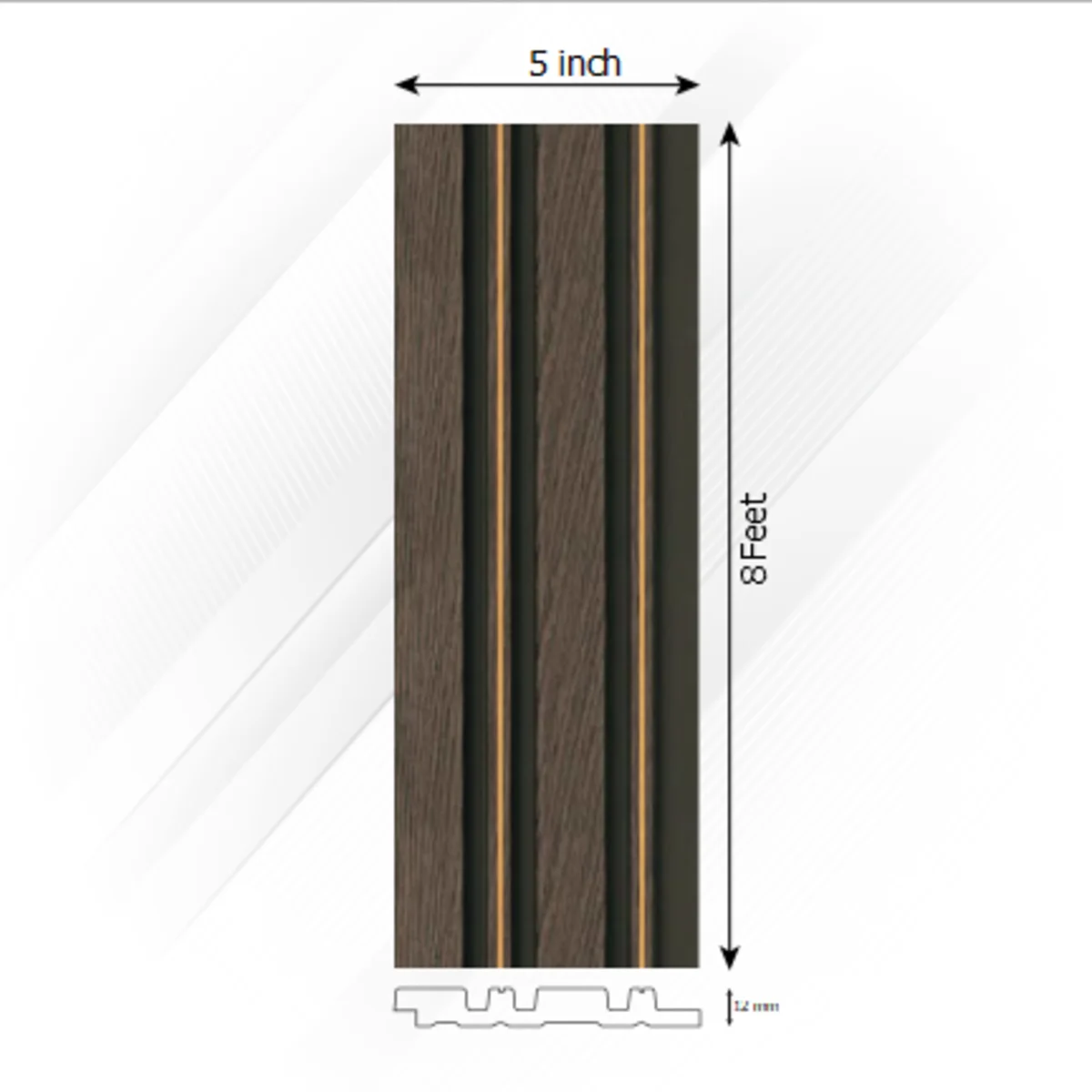 Ventura Decorative Louvers Panel/Planks 8 Feet * 5 Inch - HYPER 7801