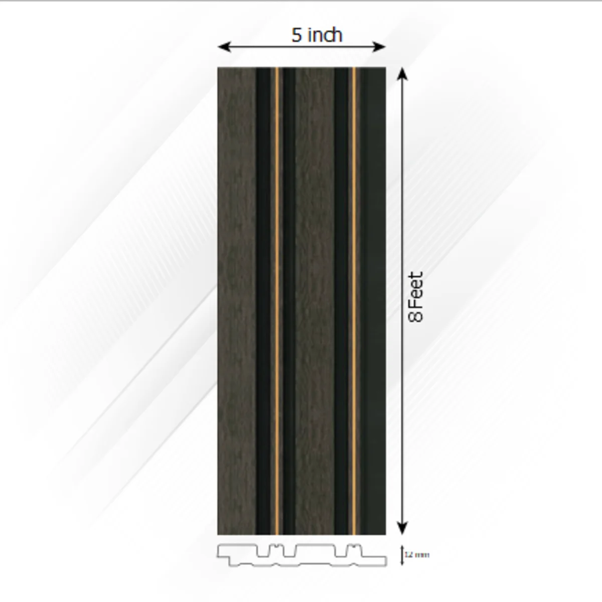 Ventura Decorative Louvers Panel/Planks 8 Feet * 5 Inch - HYPER 7802