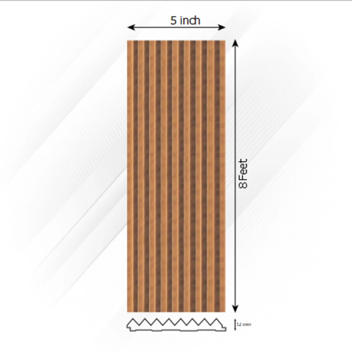 Ventura Decorative Louvers Panel/Planks 8 Feet * 5 Inch - TETRA 5101