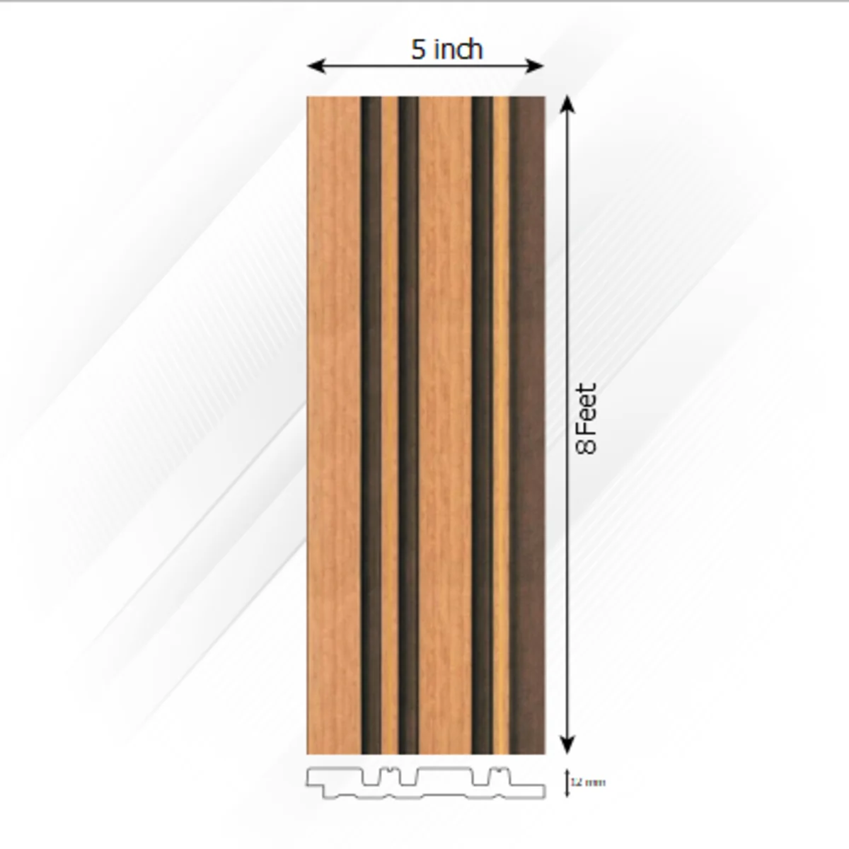 Ventura Decorative Louvers Panel/Planks 8 Feet * 5 Inch - HYPER 7803