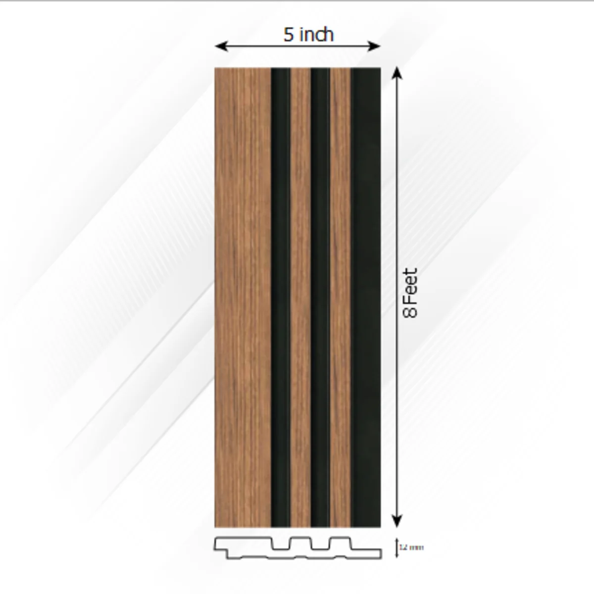 Ventura Decorative Louvers Panel/Planks 8 Feet * 5 Inch - LUXOR 7902