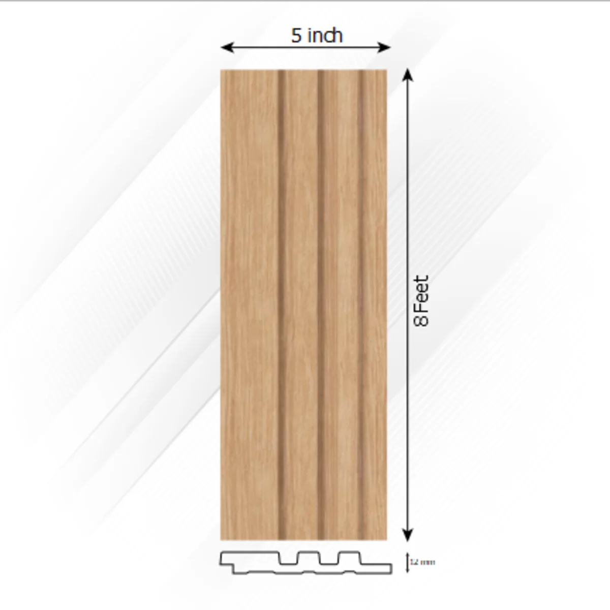 Ventura Decorative Louvers Panel/Planks 8 Feet * 5 Inch - LUXOR 7904