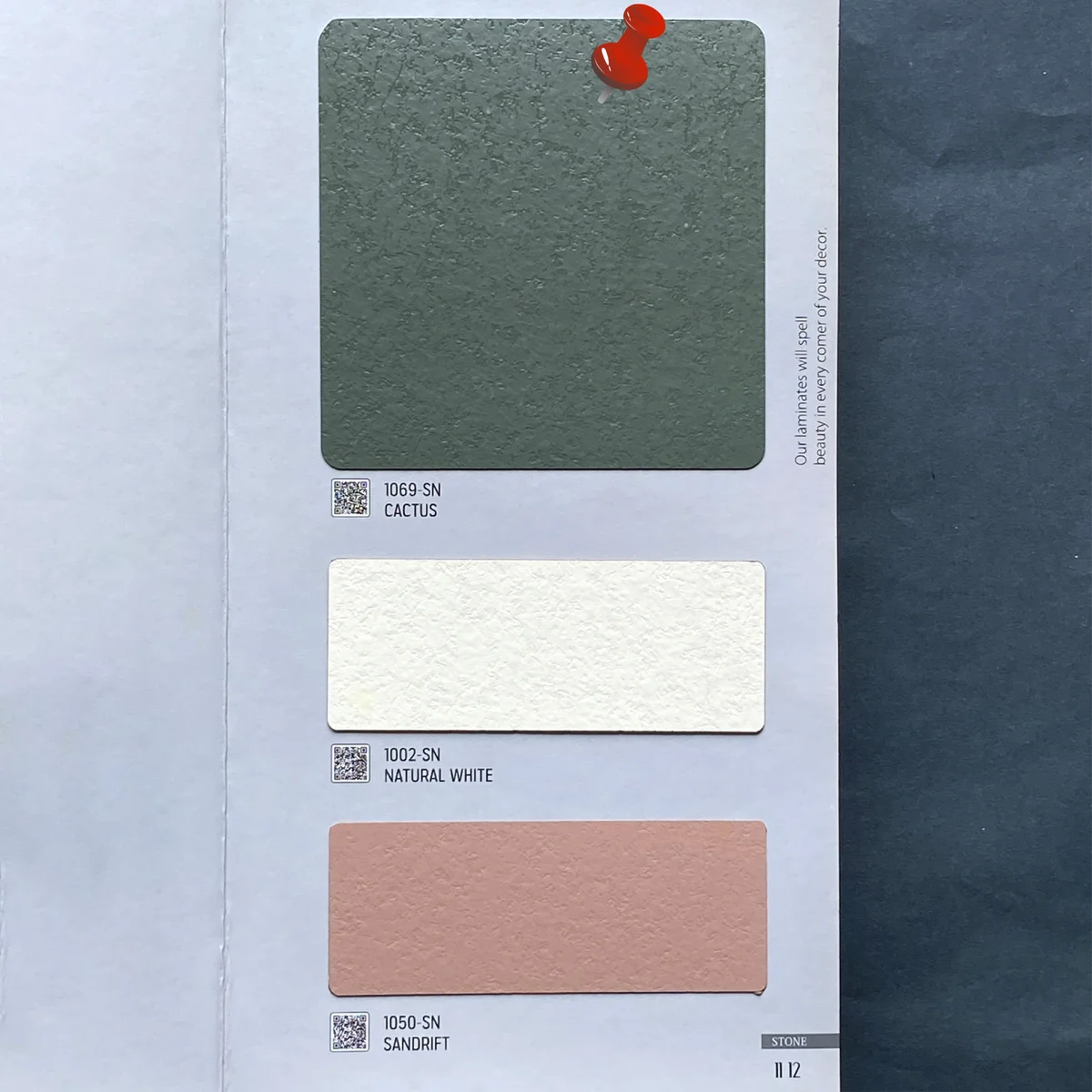 Plain Art 1 MM Marble & Stone Textured Laminates (Mica/Sunmica) - 1069-SN CACTUS