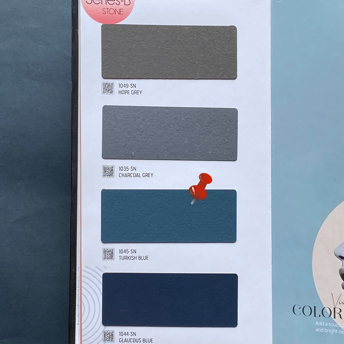 Plain Art 1 MM Marble & Stone Textured Laminates (Mica/Sunmica) - 1045-SN TURKISH BLUE