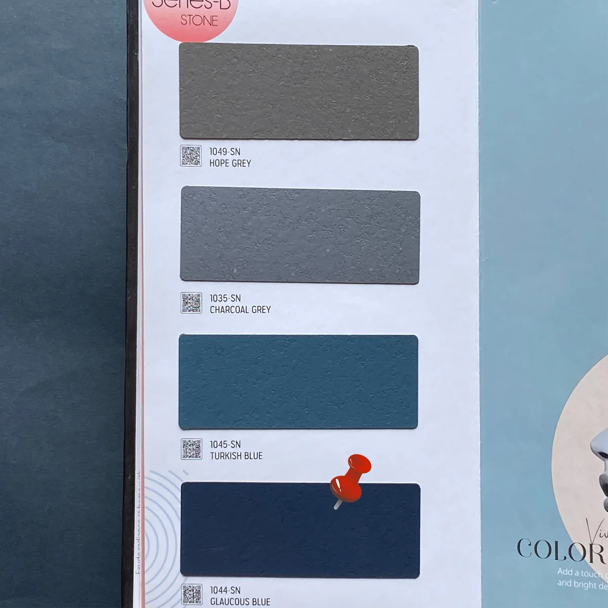 Plain Art 1 MM Marble & Stone Textured Laminates (Mica/Sunmica) - 1044-SN GLAUCOUS BLUE