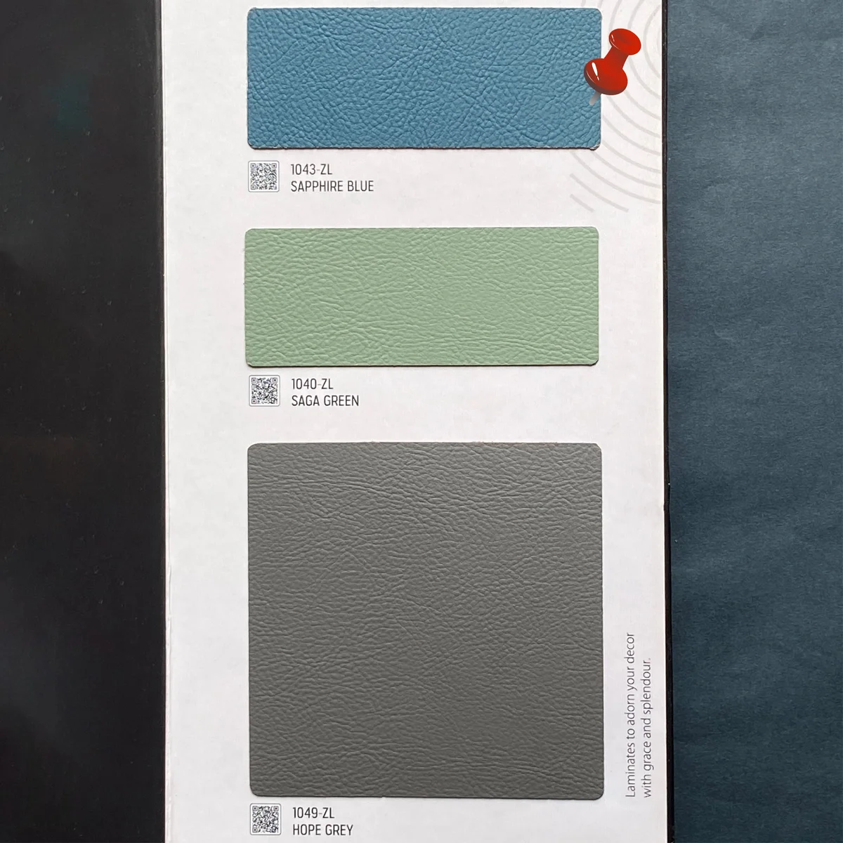 Plain Art 1 MM Plain Solid Colors Leather Finish Laminates (Mica/Sunmica) - 1043-ZL SAPPHIRE BLUE