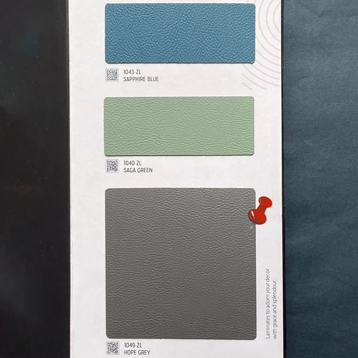 Plain Art 1 MM Plain Solid Colors Leather Finish Laminates (Mica/Sunmica) - 1049-ZL HOPE GREY