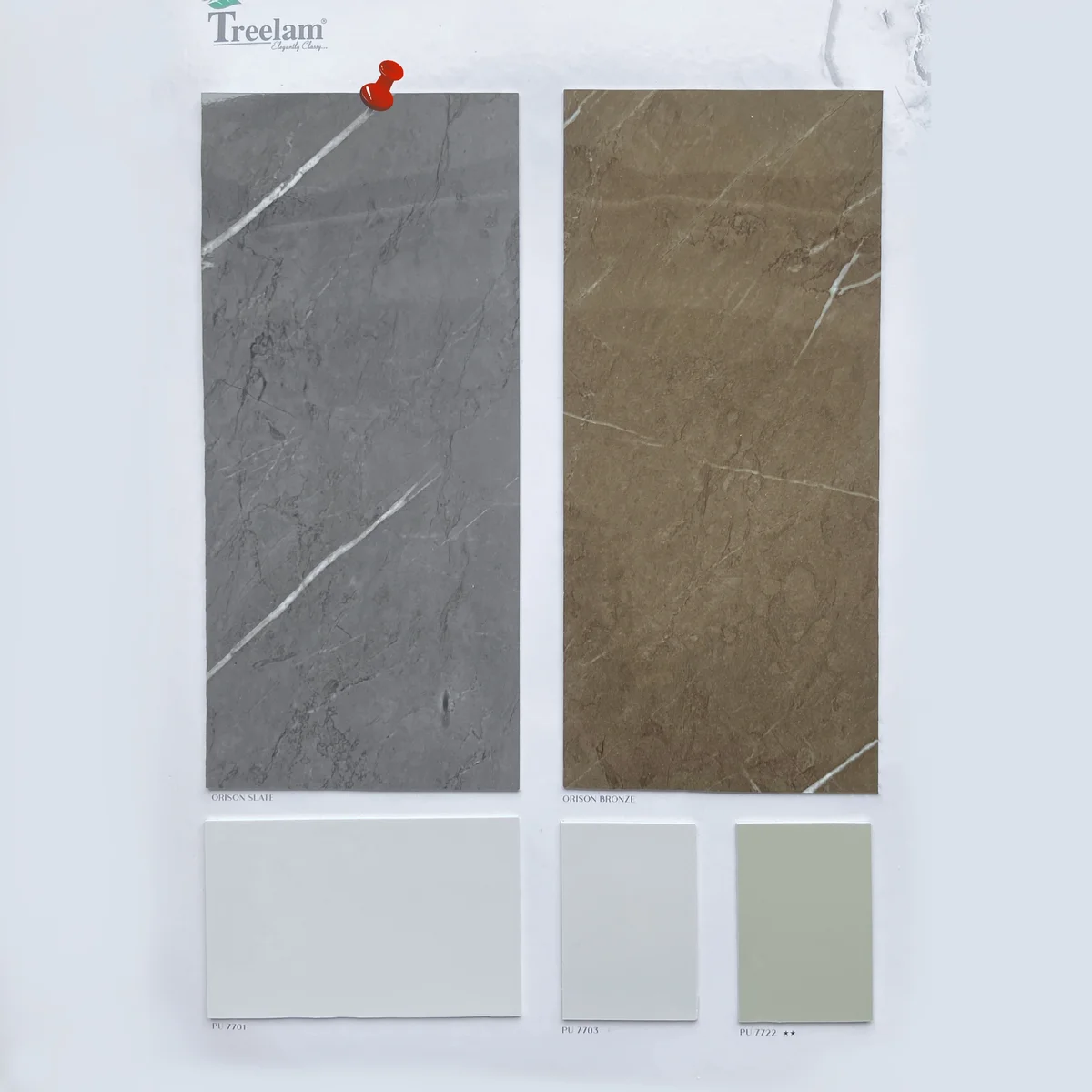 Treelam Orison 1.5 MM Marble & Stone PU Glossy PVC Laminates (Mica/Sunmica) - ORISON SLATE