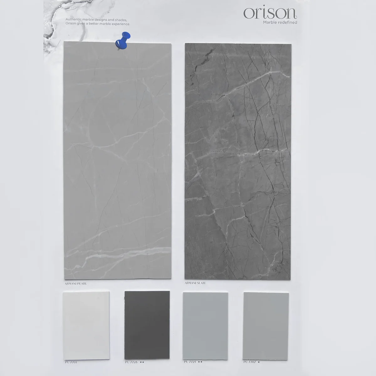 Treelam Orison 1.5 MM  Marble & Stone PU Glossy PVC Laminates (Mica/Sunmica) - ARMANI PEARL