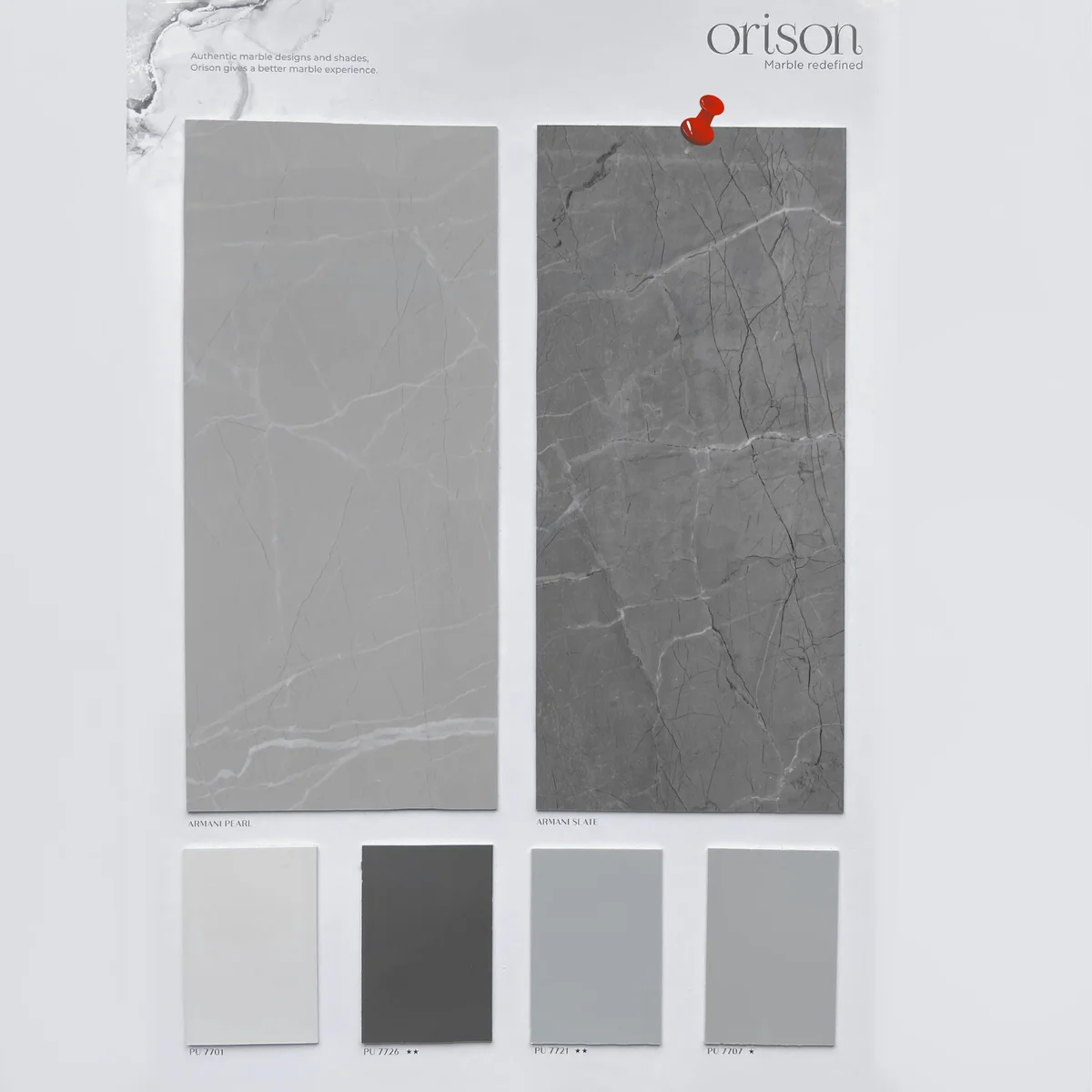 Treelam Orison 1.5 MM Marble & Stone PU Glossy PVC Laminates (Mica/Sunmica) - ARMANI SLATE