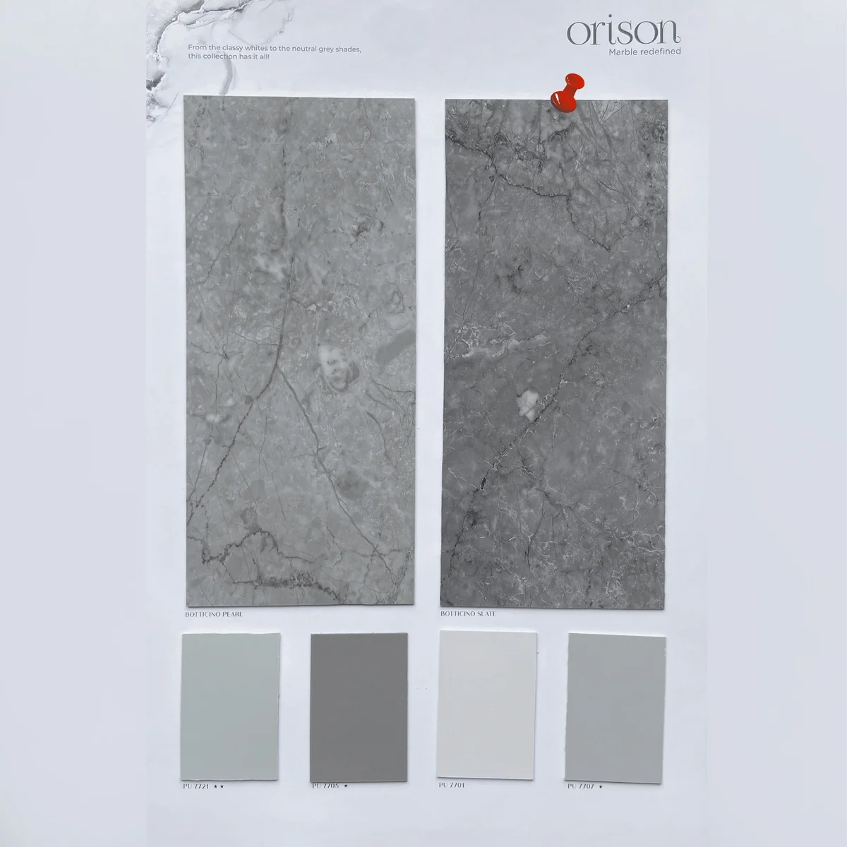 Treelam Orison 1.5 MM Marble & Stone PU Glossy PVC Laminates (Mica/Sunmica) - BOTTICINO SLATE