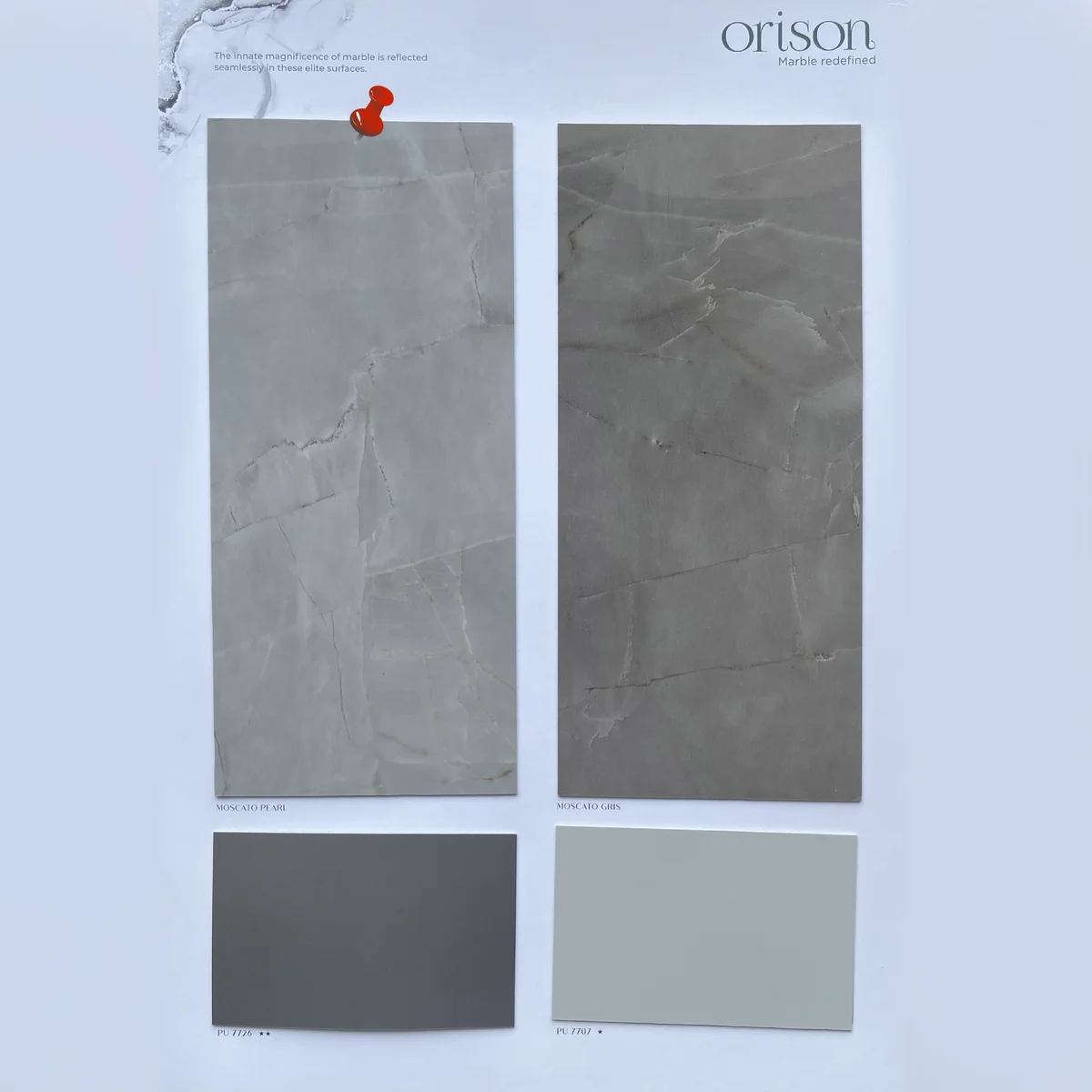 Treelam Orison 1.5 MM Marble & Stone PU Glossy PVC Laminates (Mica/Sunmica) - MOSCAIO PEARL