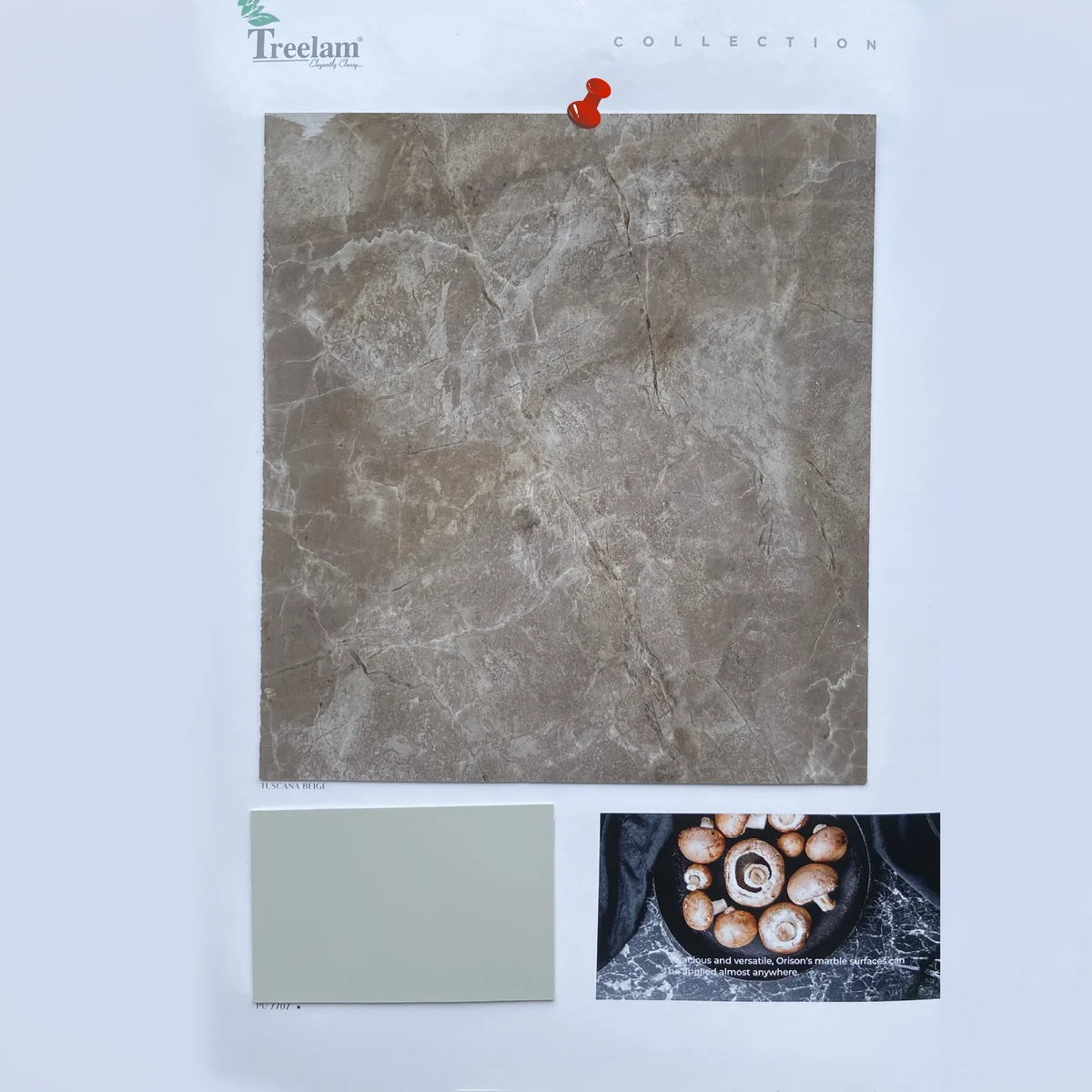 Treelam Orison 1.5 MM Marble & Stone PU Glossy PVC Laminates (Mica/Sunmica) - TUSCANA BEIGE