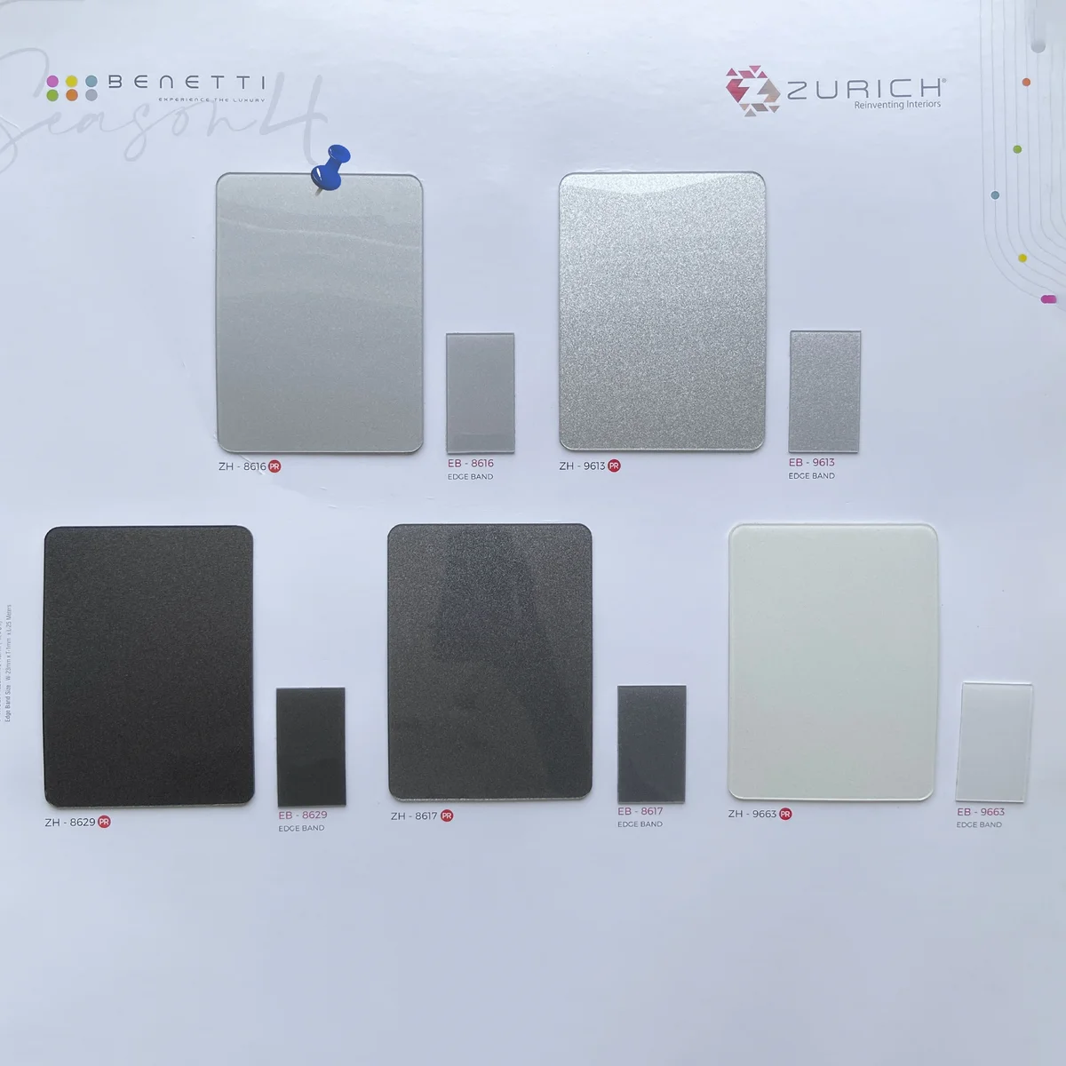Zurich Benetti 1.5 MM Season 4 Metallic Glossy Acrylic Laminates (Mica/Sunmica) - ZH | 8616 PR