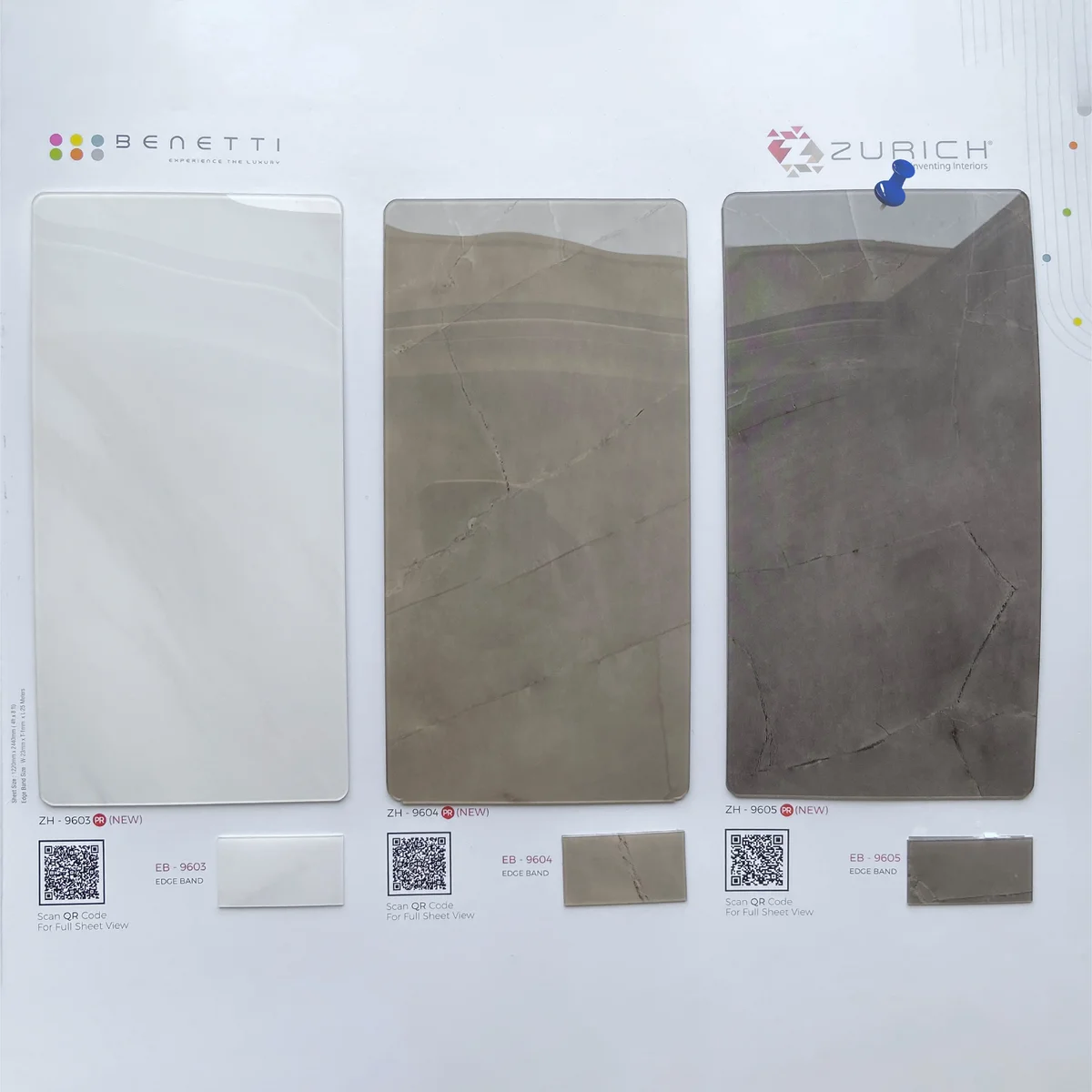 Zurich Benetti 1.5 MM Season 4 Marble & Stone Glossy Acrylic Laminates (Mica/Sunmica) - ZH | 9605 PR