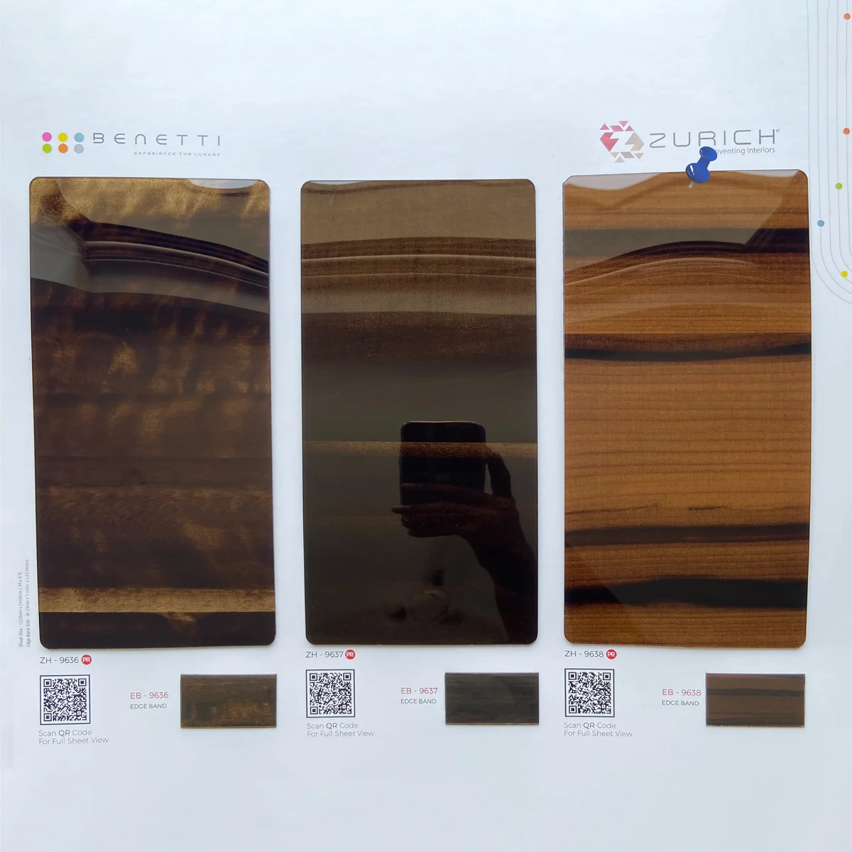 Zurich Benetti 1.5 MM Season 4 Wooden Glossy Acrylic Laminates (Mica/Sunmica) - ZH | 9638 PR